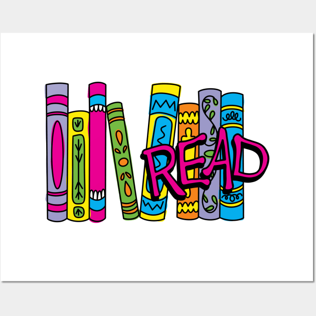 Millennial 90s Kid Read Book Spines Wall Art by Thenerdlady